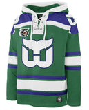 '47 NHL Hartford Whalers Retro Freeze Superior Lacer Fleece Hoodie - Green/White