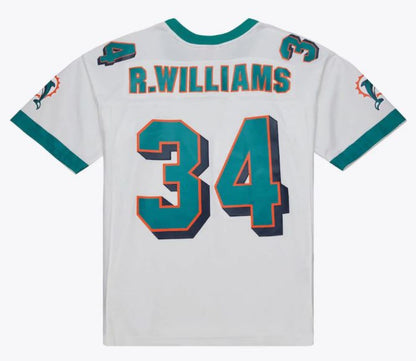Mitchell & Ness NFL Ricky Williams Miami Dolphins 2002 Legacy Player Jersey - White/Teal