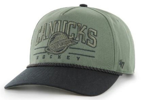 47 NHL Vancouver Canucks Roscoe Rope Option TT Hitch Snapback Hat - Green/Black