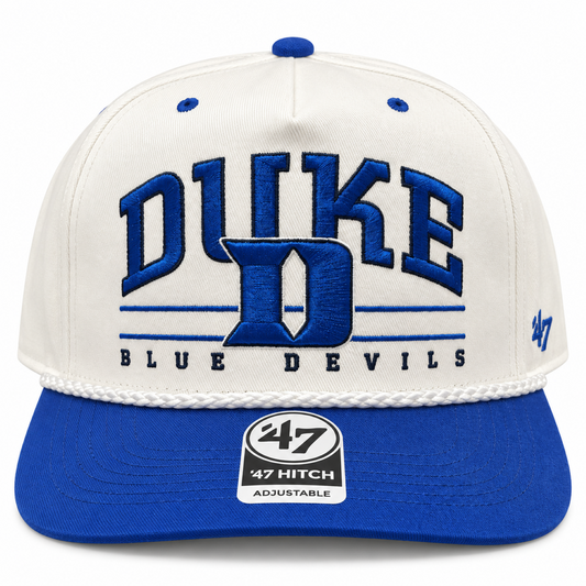 47 NCAA Duke Blue Devils Roscoe Rope TT Hitch Adjustable Snapback Hat - White/Blue