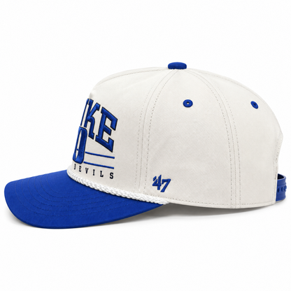 47 NCAA Duke Blue Devils Roscoe Rope TT Hitch Adjustable Snapback Hat - White/Blue