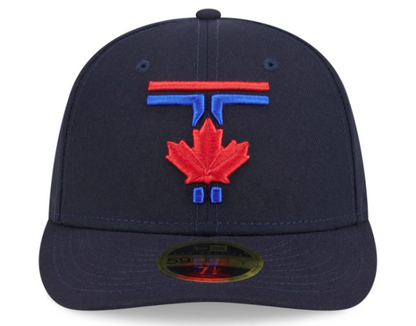 New Era 59FIFTY Low Profile MLB Toronto Blue Jays City Connect 50th Anniversary Side Patch Fitted Hat - Navy