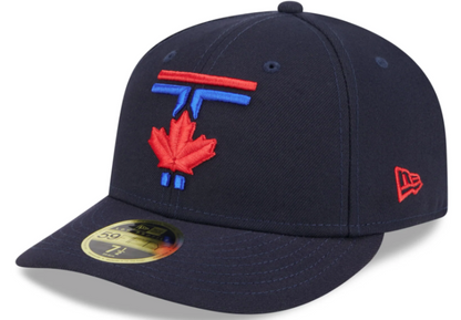 New Era 59FIFTY Low Profile MLB Toronto Blue Jays City Connect 50th Anniversary Side Patch Fitted Hat - Navy