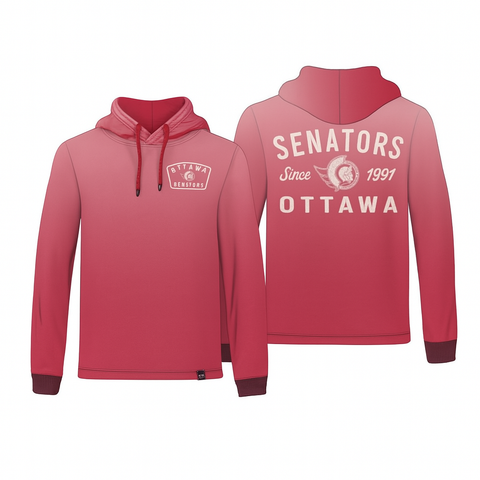 '47 Ottawa Senators Dusted Overhand River Jersey Hoodie - Red