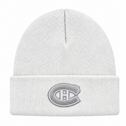 American Needle NHL Cuffed Knit Beanie - Silver/White