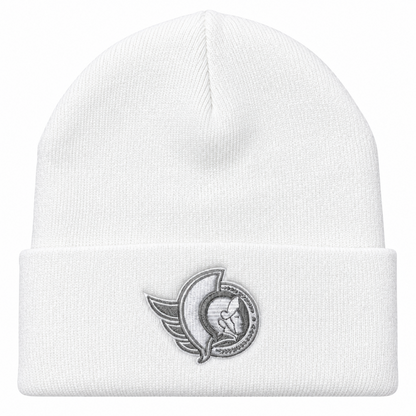American Needle NHL Cuffed Knit Beanie - Silver/White