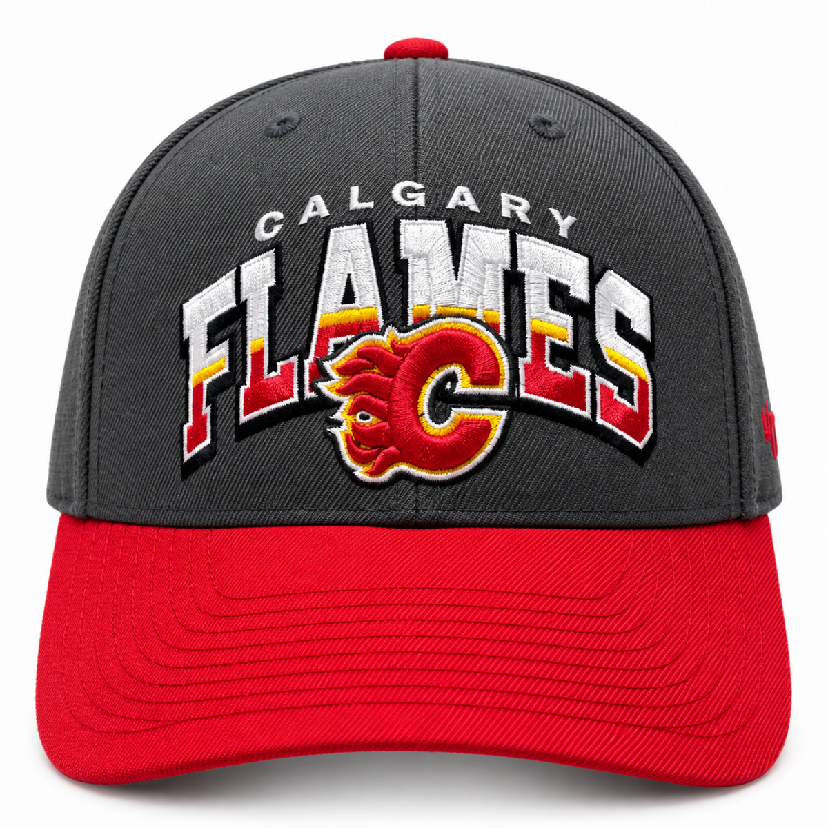 '47 NHL Calgary Flames Split Block MVP Adjustable Hat - Grey/Red