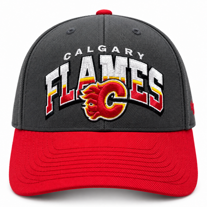 '47 NHL Calgary Flames Split Block MVP Adjustable Hat - Grey/Red