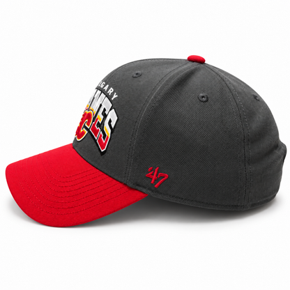 '47 NHL Calgary Flames Split Block MVP Adjustable Hat - Grey/Red