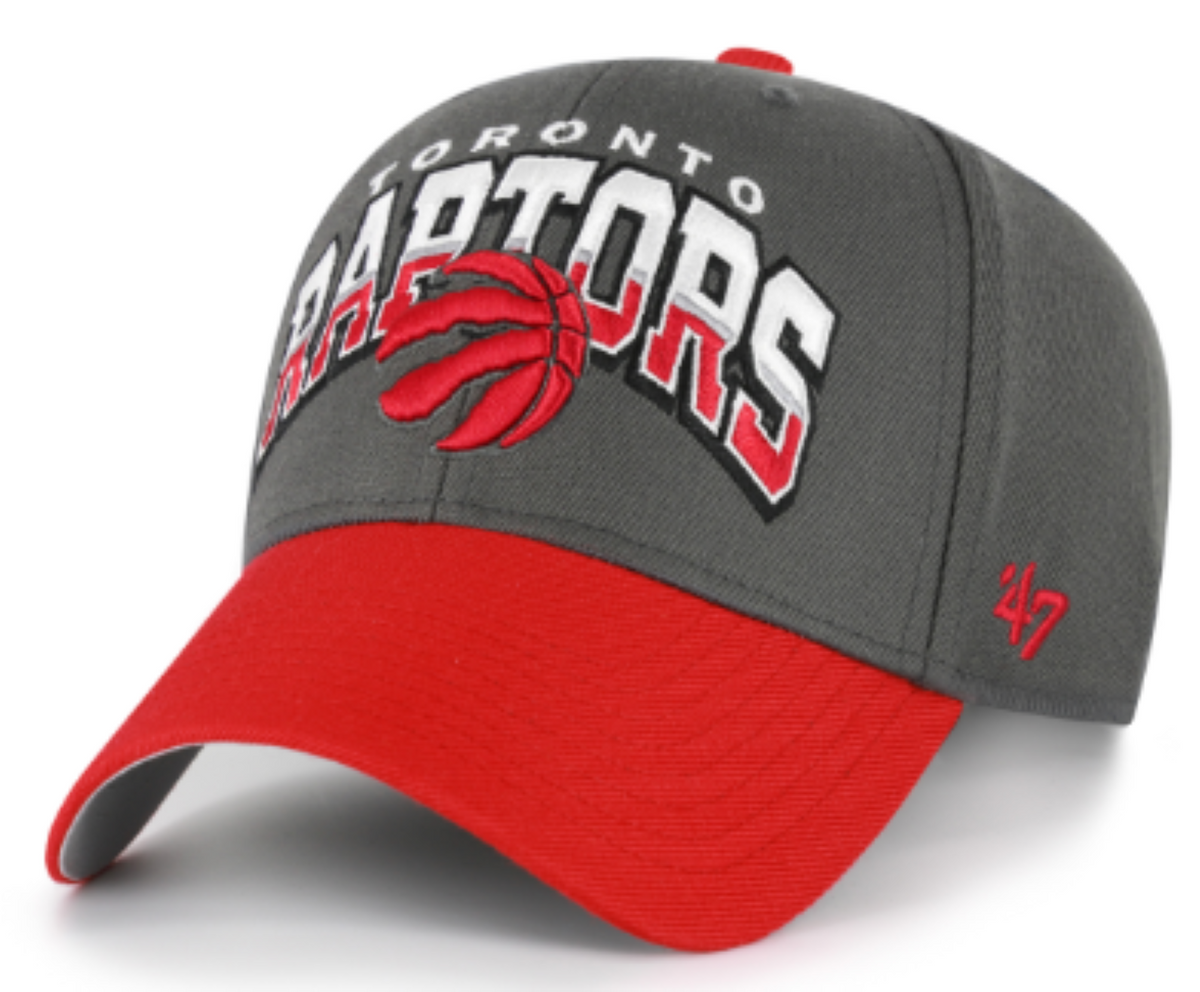 '47 NBA Toronto Raptors Split Block MVP Adjustable Hat - Grey/Red