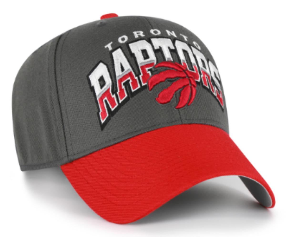 '47 NBA Toronto Raptors Split Block MVP Adjustable Hat - Grey/Red