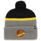 47 NHL Vancouver Canucks Split Shadow Cuff Pom Knit - Grey/Black