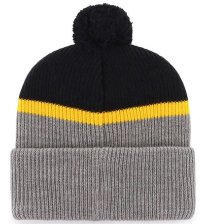 47 NHL Vancouver Canucks Split Shadow Cuff Pom Knit - Grey/Black