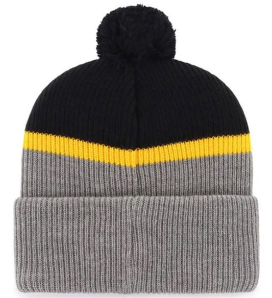 47 NHL Vancouver Canucks Split Shadow Cuff Pom Knit - Grey/Black