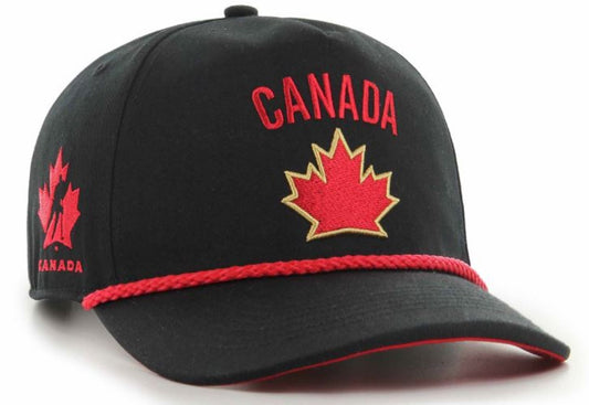 47 Hockey Canada Sure Shot Rope Hitch Adjustable Snapback Hat - Black/Red
