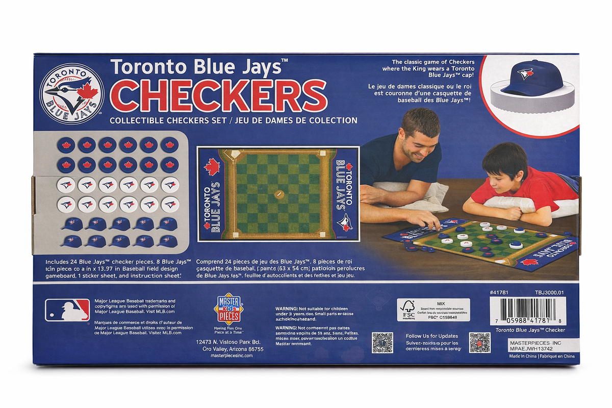Checkers Collection Masterpieces Puzzle Company Toronto Blue Jays Collectible Checkers Set ...