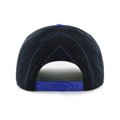 '47 MLB Toronto Blue Jays 50th Pinstripe Hitch Adjustable Snapback Hat - Black/Blue