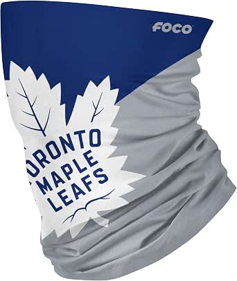 FOCO NHL Toronto Maple Leafs Big Logo Youth Gaiter Scarf - Blue/Grey