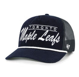 '47 NHL Toronto Maple Leafs Double Header Rope Mesh Adjustable Snapback Hat - Black
