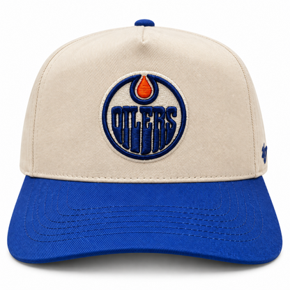 '47 NHL Edmonton Oilers Two Tone Hitch Adjustable Hat - Natural/Blue