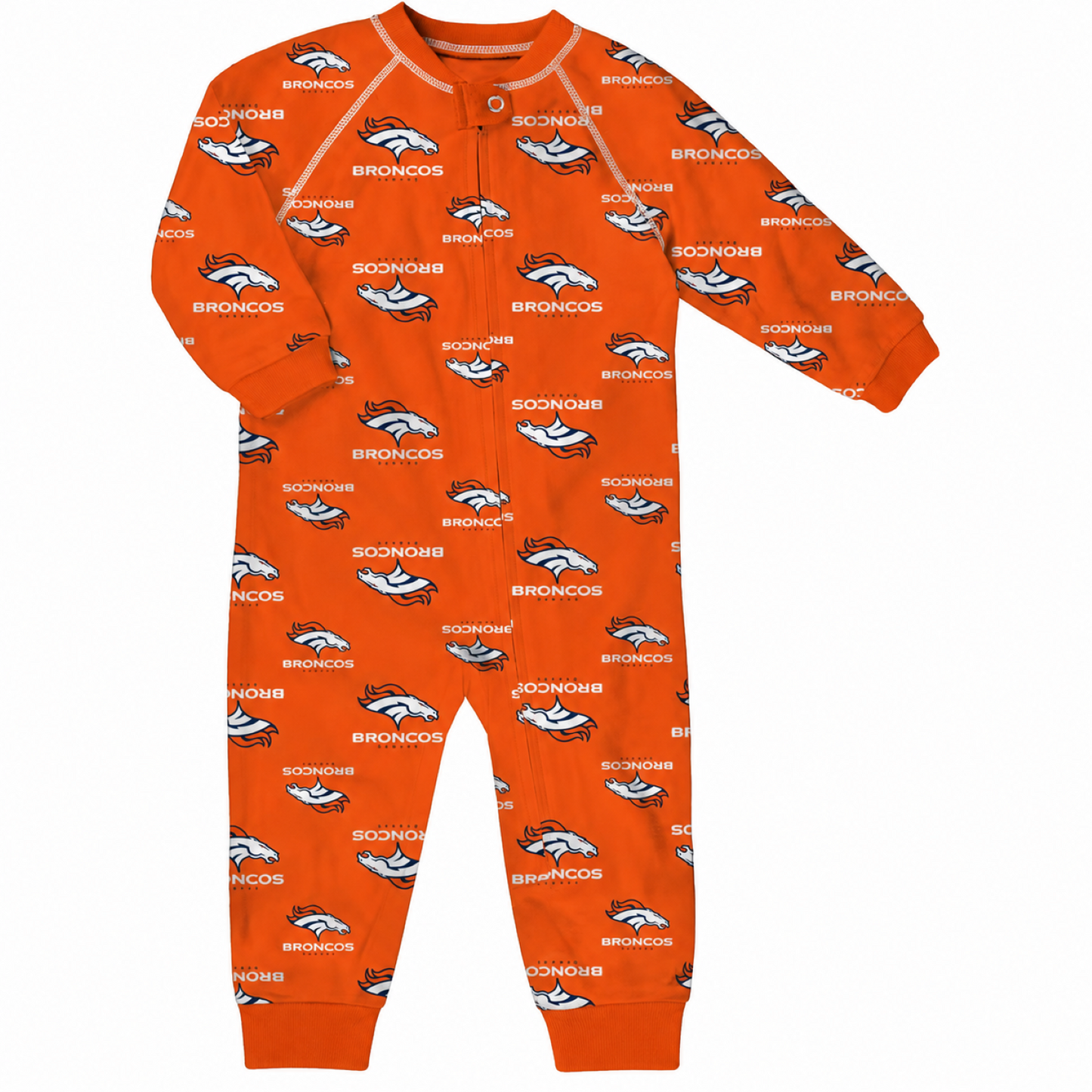 Outerstuff Toddler NFL Football Allover Print Raglan Full-Zip Open Toed Sleepers