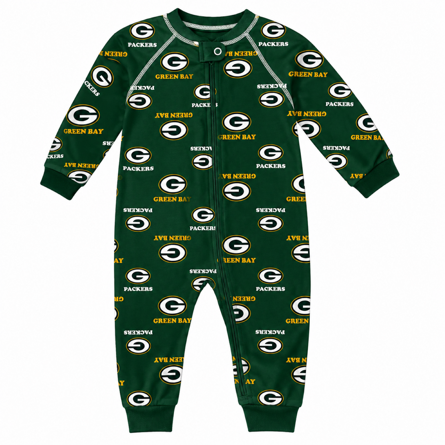 Outerstuff Toddler NFL Football Allover Print Raglan Full-Zip Open Toed Sleepers