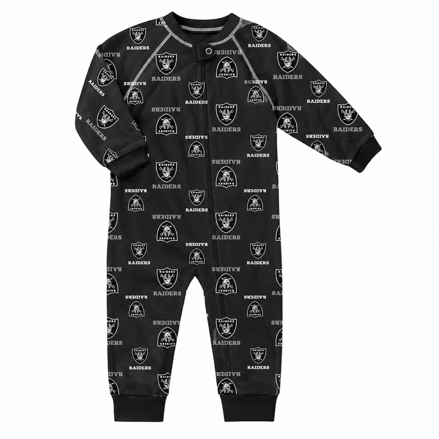 Outerstuff Toddler NFL Football Allover Print Raglan Full-Zip Open Toed Sleepers