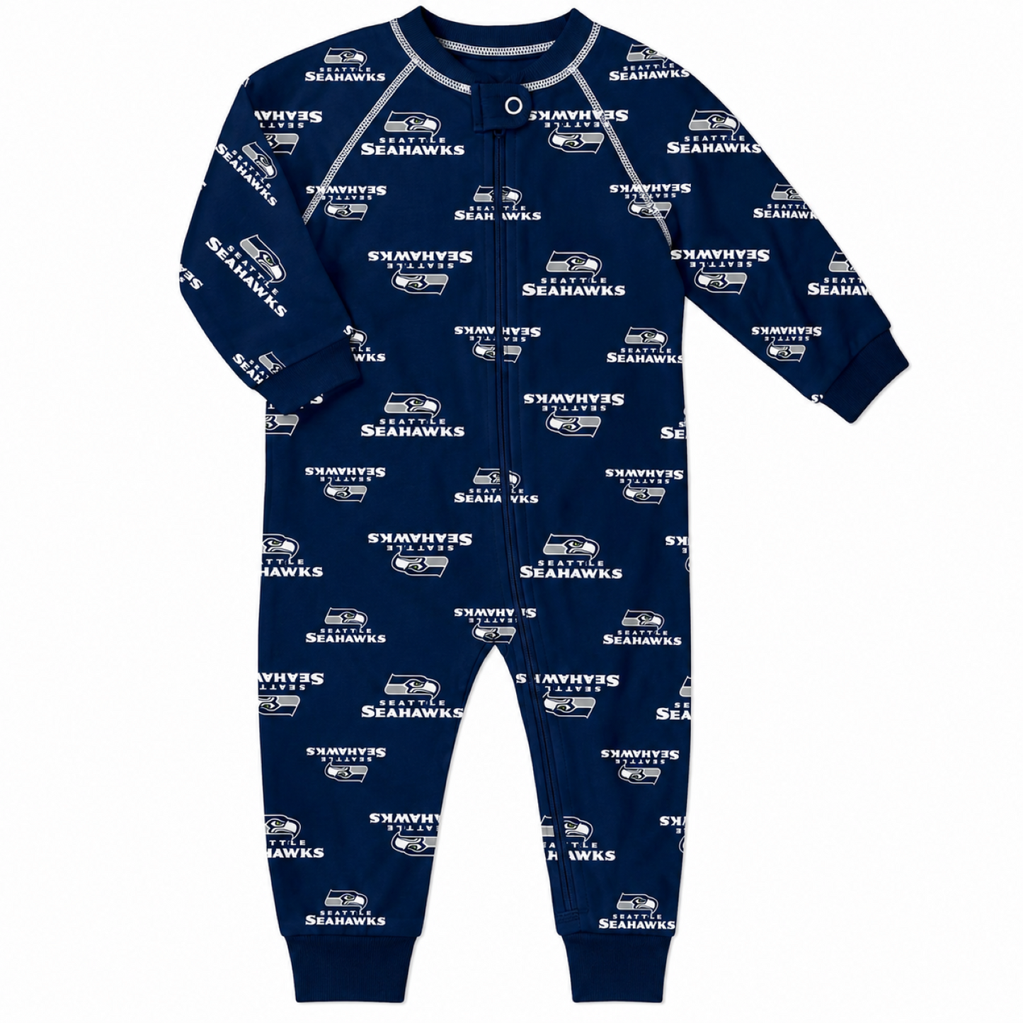 Outerstuff Toddler NFL Football Allover Print Raglan Full-Zip Open Toed Sleepers