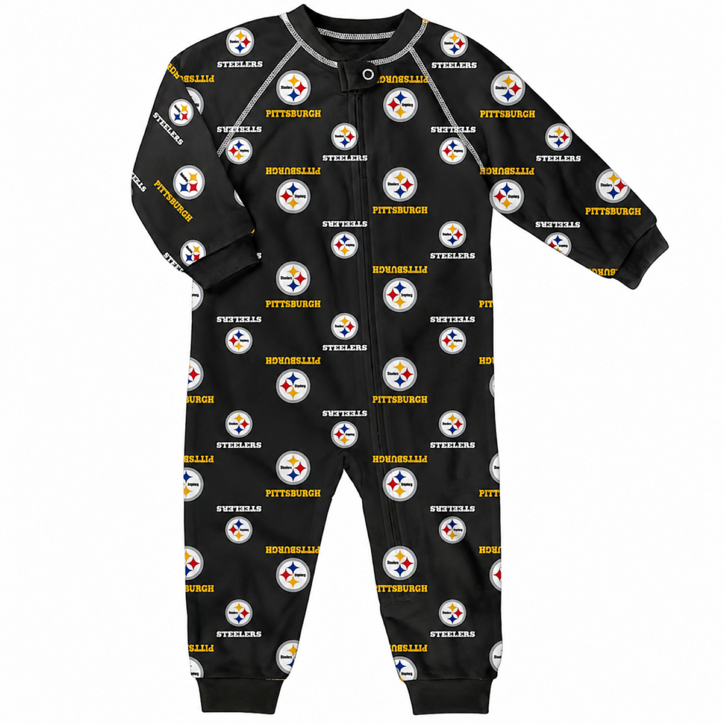 Outerstuff Toddler NFL Football Allover Print Raglan Full-Zip Open Toed Sleepers