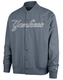 47 MLB New York Yankees Trademark Twill Bomber Jacket - Grey