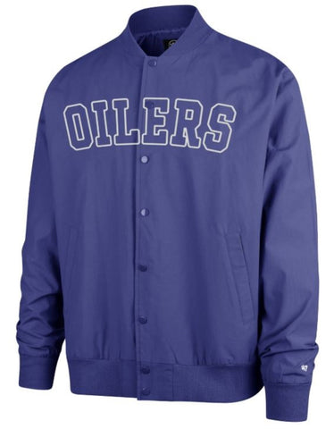 47 NHL Edmonton Oilers Trademark Twill Bomber Jacket - Blue