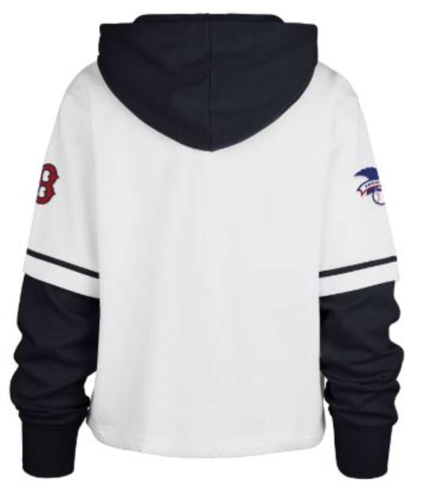 47 MLB Boston Red Sox Women's Cropped Trifecta Shortstop Hoodie - White/Black