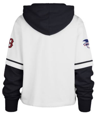 47 MLB Boston Red Sox Women's Cropped Trifecta Shortstop Hoodie - White/Black