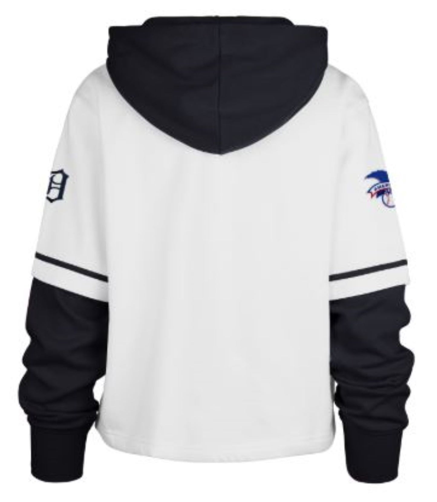 47 MLB Detroit Tigers Women's Cropped Trifecta Shortstop Hoodie - White/Black