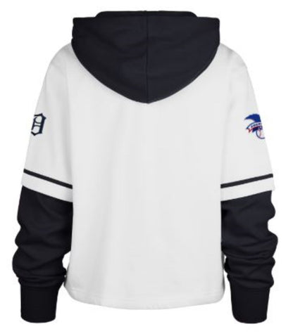 47 MLB Detroit Tigers Women's Cropped Trifecta Shortstop Hoodie - White/Black