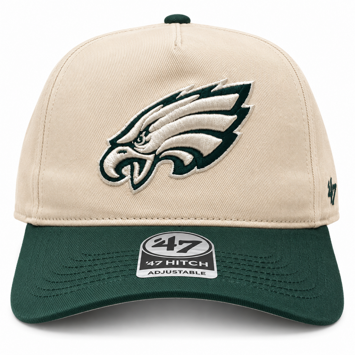 '47 NFL Philadelphia Eagles Two Tone Hitch RF Adjustable Snapback - Natural/Green