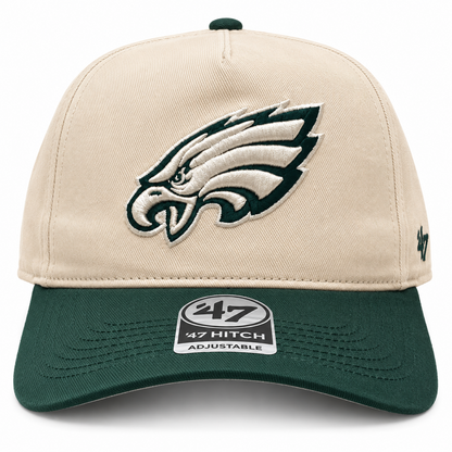 '47 NFL Philadelphia Eagles Two Tone Hitch RF Adjustable Snapback - Natural/Green