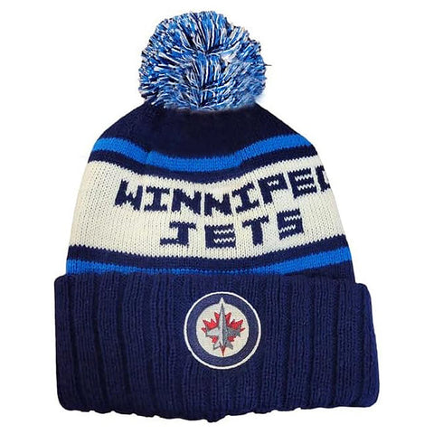 American Needle NHL Winnipeg Jets Pillow Line Pom Knit Toque - Navy