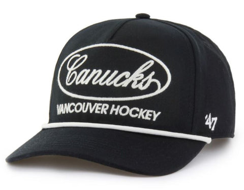 '47 NHL Vancouver Canucks Foundational Hitch RF Adjustable Snapback Hat - Black/Sandstone