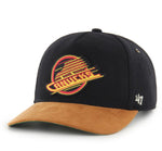 '47 NHL Vancouver Canucks Golden Age TT Hitch Snapback Hat - Black