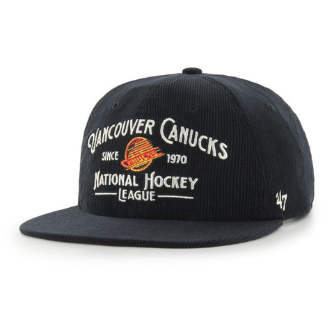 '47 NHL Vancouver Canucks Whitlock Captain RL Corduroy Snapback -  Black