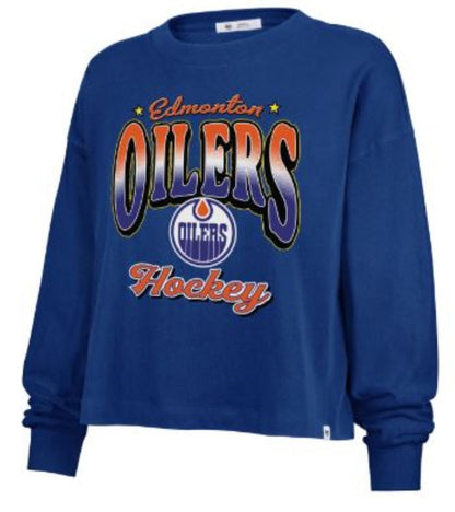 47 NHL Women's Edmonton Oilers Vibe Check Sydney LS Tee - Blue
