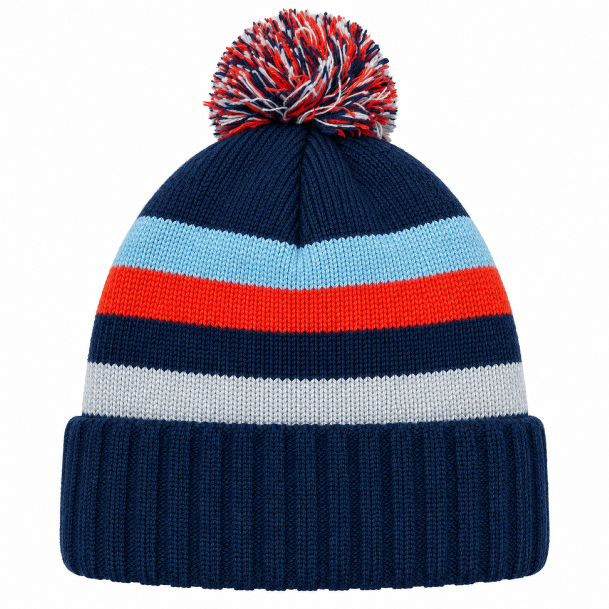 American Needle CBC 1940 Vintage Heavy Striped Pillow Line Cuffed Knit Beanie - Navy
