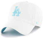47 Clean Up MLB Los Angeles Dodgers White Noise Adjustable Hat Cap - White/Caribbean Blue