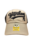 47 MLB Youth New York Yankees Script Clean Up Adjustable Cap - White/Navy