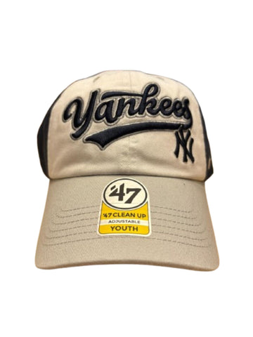 47 MLB Youth New York Yankees Script Clean Up Adjustable Cap - White/Navy