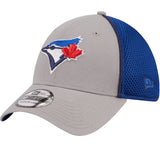 New Era MLB Toronto Blue Jays Pipe 39THIRTY Stretch Flex Hat - Grey/Royal Blue