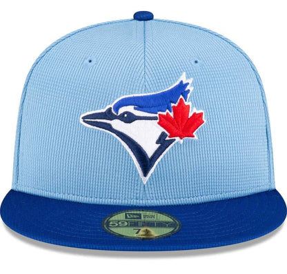 Men's New Era MLB Toronto Blue Jays 2024 Batting Practice On-Field 59FIFTY Fitted Hat - Powder Blue