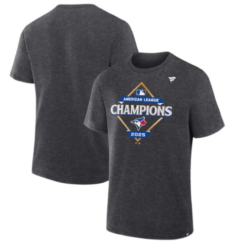 : Fanatics MLB Toronto Blue Jays 2025 American League Champions Locker Room T-Shirt - Charcoal