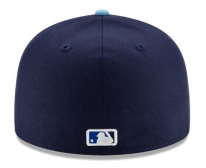 New Era 59FIFTY MLB Toronto Blue Jays 50th Anniversary Side Patch Authentic Collection Two Tone Fitted Hat - Navy/Powder Blue